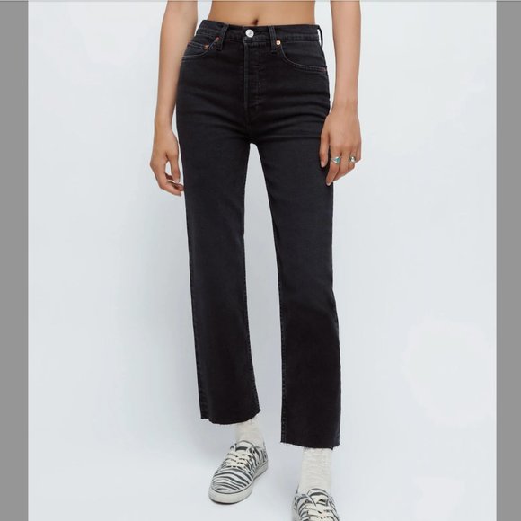 Re/Done Washed Black Jeans  - 26 - Picture 1 of 8